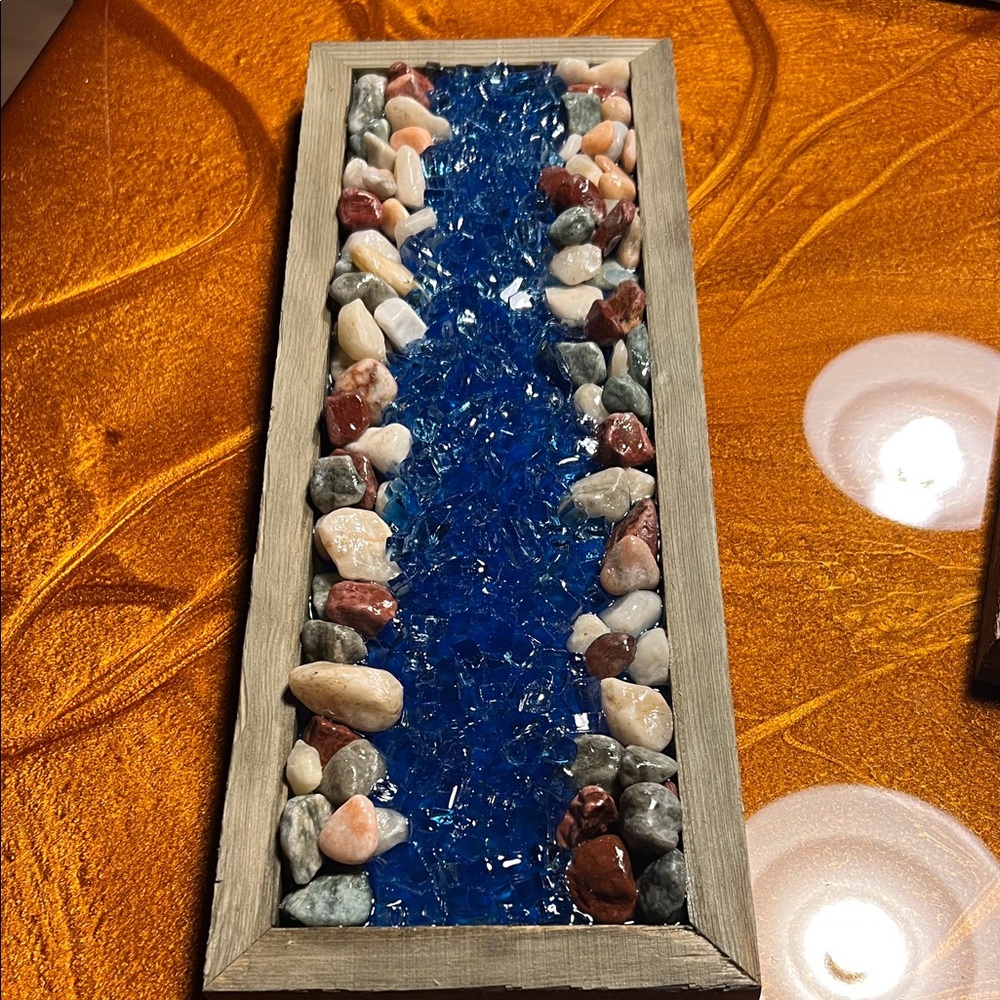 Decorative Stone and Glass Tray